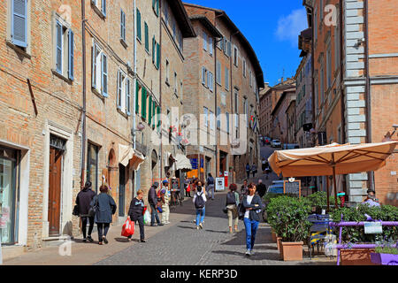 Zentrum der Altstadt von Urbino, Marken, Italien Stockfoto