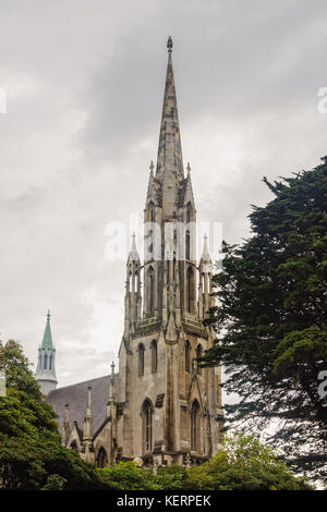 Bei 56,4 m (185 ft), der Turm ist die erste Kirche von otago das höchste Gebäude der Stadt - Dunedin, Südinsel, Neuseeland Stockfoto