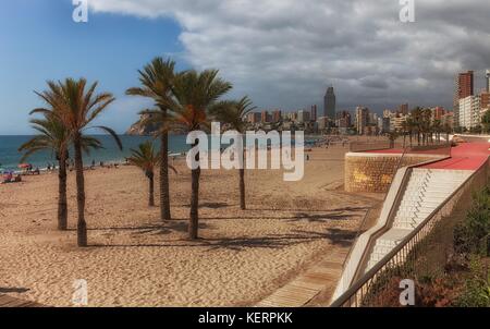 Strand Poniente in Benidorm. Stockfoto