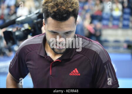 Tsonga Jo-Wilfred nach europäischen Open Antwerpen 2017 Stockfoto