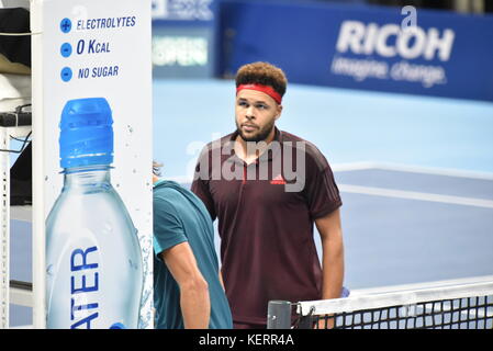 Tsonga Jo-Wilfred nach europäischen Open Antwerpen 2017 Stockfoto