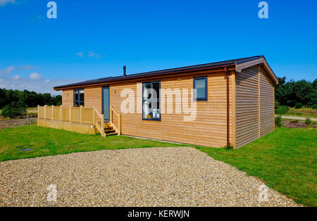 Moderne statische Holiday Vacation home, Norfolk, England Stockfoto