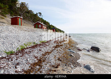 Gotland Insel auf der nordwestlichen Seite der Insel, mit steilen und steinigen Küste Stockfoto