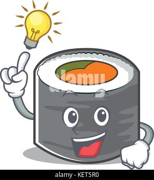 Eine Idee haben, Sushi Zeichentrickfigur Stil Stock Vektor