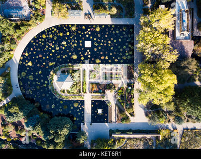 Pflanzen, die reich See im Botanischen Garten Luftaufnahme Stockfoto