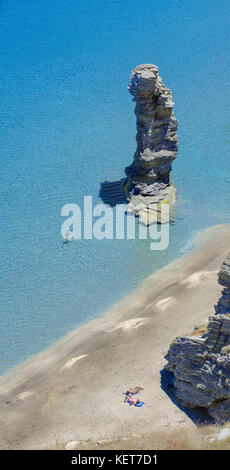 "Grias Pidima' Strand, in der Nähe von Korthi Bucht in Andros, Kykladen, Griechenland Stockfoto