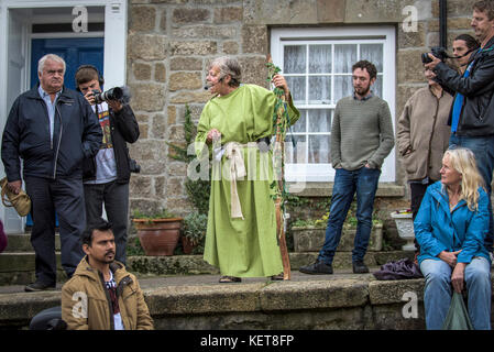 Die Ordinalia - Cornish Mysterienspiele durchgeführt während der penryn Kemeneth zwei Tage Heritage Festival im Penryn Cornwall. Stockfoto