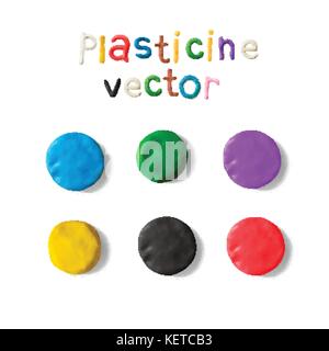 Farbe knetmasse auf einem weißen Hintergrund. 3D-Vektor Illustration. Stock Vektor