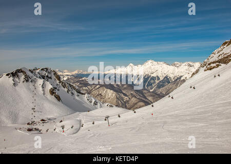 Winter Berglandschaft - Ski Resort in Sotschi, Russland Stockfoto