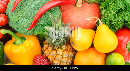 Hintergrund von Obst und Gemüse Stockfoto