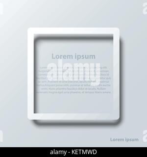 Einfache, in Weiß 3d-quadratischen Rahmen für die Präsentation der Website cover Poster vektor design Infografik Abbildung: Konzept Stock Vektor