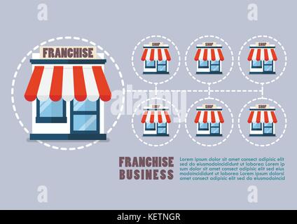 Franchise Business im flachen Stil Infografik. Vector Illustration Stock Vektor