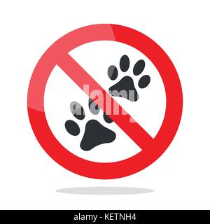 Kein Tier anmelden. verbotene Zeichen für kein Hund oder kein Tier Vector Illustration Stock Vektor