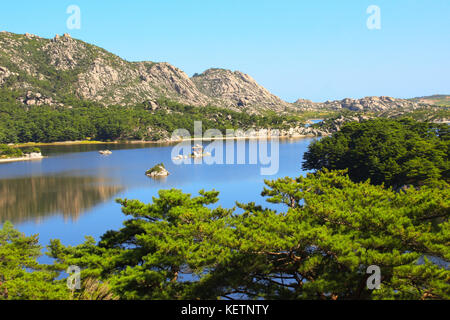 Alten Pavillon am Samil (samil-po) See, Kangwon Provinz, im Südosten der Demokratischen Volksrepublik Korea (DVRK) Stockfoto