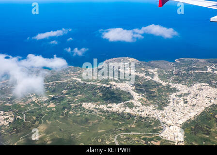 Luftaufnahme von Comino und Gozo Malta Blue Lagoon. Stockfoto