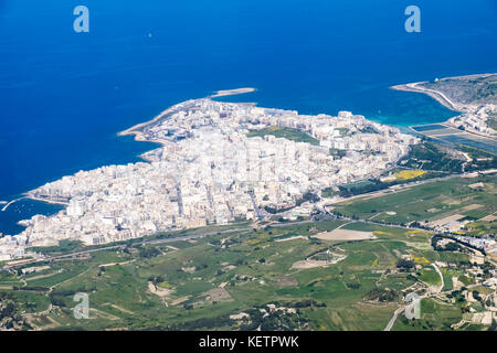 Luftaufnahme von Comino und Gozo Malta Blue Lagoon. Stockfoto