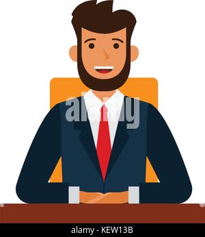 Vorsitzender des Vorstands cartoon Flachbild Vector Illustration Konzept auf isolierten weißen Hintergrund Stock Vektor