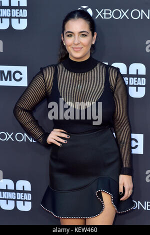 Los Angeles, USA. 22 Okt, 2017. alanna Masterson sorgt der AMC "The Walking Dead" Jahreszeit 8 Premiere und die 100. episode Feier an der griechischen Theater am 22. Oktober 2017 in Los Angeles, Kalifornien. Credit: geisler - fotopress/alamy leben Nachrichten Stockfoto