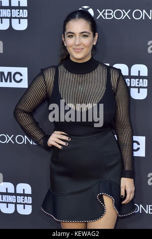 Alanna Masterson nimmt am 22. Oktober 2017 in Los Angeles, Kalifornien, an der Premiere von AMC „The Walking Dead“ und an der 100. Episode-Feier im Greek Theatre Teil. | Verwendung weltweit Stockfoto