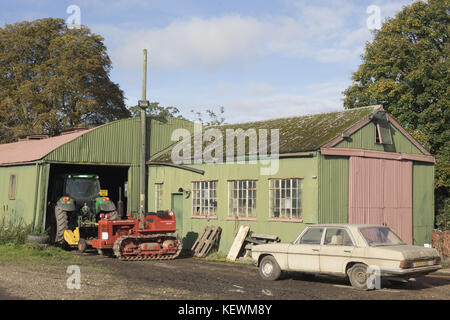 Wellpappe landwirtschaftlichen Gebäuden Stockfoto