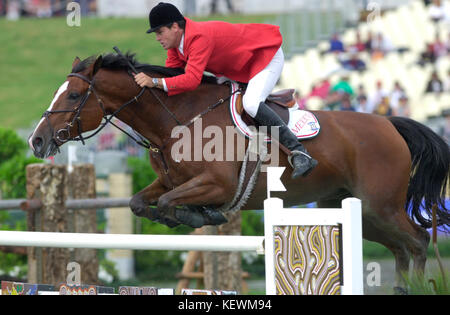 Olympische Spiele, Sydney 2000, Antonio Maurer (MEX) Reiten Puertas Mortero Stockfoto