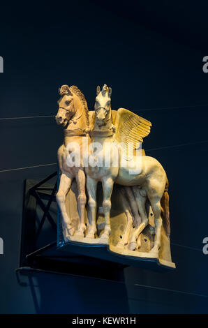 Etruskische Geflügelte Pferde Archäologisches Nationalmuseum von Tarquinia, Viterbo, Latium, Italien. Stockfoto