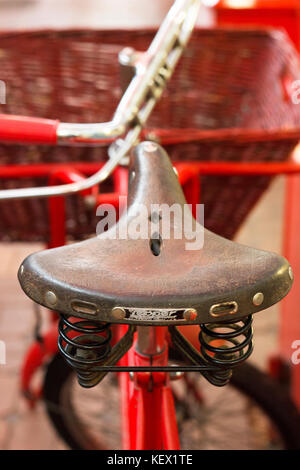 Vintage lepper Fahrrad sadle Stockfoto