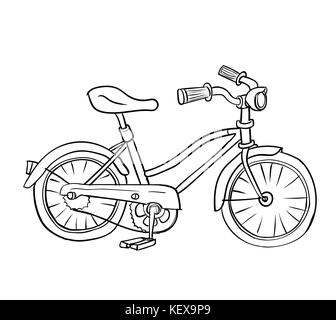 Abbildung: Fahrrad, vintage Bike in skizzenhaften Stil, hand Vector Illustration gezeichnet Stock Vektor