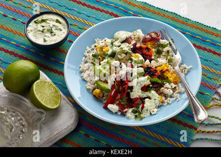 Honig chipotle Vegetarische fajita Schüssel Stockfoto