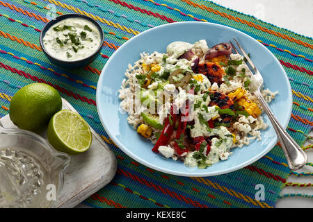 Honig chipotle Vegetarische fajita Schüssel Stockfoto