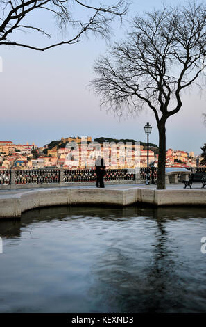 São Pedro de Alcântara belvedere und Garten, Lissabon. Portugal Stockfoto