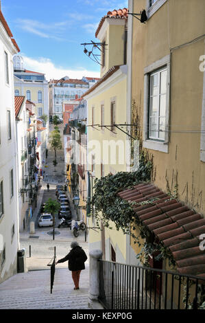 Straßen von Bairro Alto. Lissabon, Portugal Stockfoto