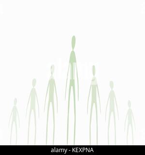 Cartoon Menschen Silhouetten sich vorwärts zu bewegen, auf weißem Hintergrund Stock Vektor