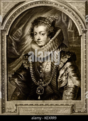 Elisabeth von Frankreich 1602 - 1644 Königin von Spanien Frau von König Philipp IV. von Spanien. Peter Paul Rubens (1577-1640) Maler in der flämischen Barockmalerei Tradition. Antwerpen, Antwerpen, Belgien, Stockfoto