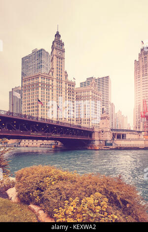 Vintage Farben Foto von Chicago, USA. Stockfoto