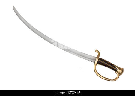 Sabre (Kavallerie Säbel, Schwert) der Französische berittene Artillerie Soldaten. Modell 1829 Pfad auf weißem Hintergrund. Stockfoto