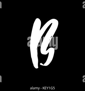 Von Hand bemalt Buchstabe b. trockenen Pinsel modernen Schriftzug. Vector Illustration. Stock Vektor