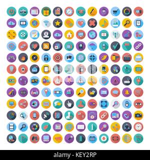 121 social Media und Netzwerk-Icons. Vektor-Illustration. Stock Vektor