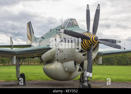 Nahaufnahme Foto einer Fairey Gannet Flugzeuge Übersicht Kontakt rotierende Propeller Stockfoto