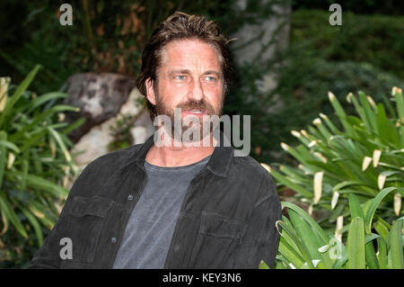 Gerard Butler beim Fotobesuch „Geostorm“ im Hotel de Russie am 22. Oktober 2017 in Rom, Italien. Stockfoto