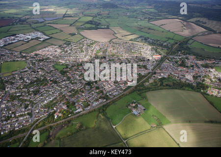 Ein Luftbild der Stadt Schwanebeck in Somerset, South West England Stockfoto