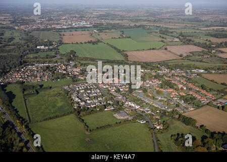 Eine Luftaufnahme von Scole, einem Dorf an der Grenze von Norfolk und Suffolk. Stockfoto