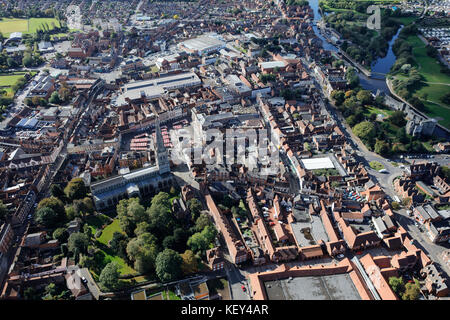 Eine Luftaufnahme der Stadt Zentrum von Newark-on-Trent Stockfoto