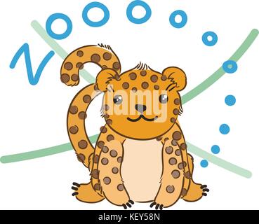 Abbildung: Doodle cute Leopard, handgezeichnete Grafik. Vektor Cartoon Stock Vektor