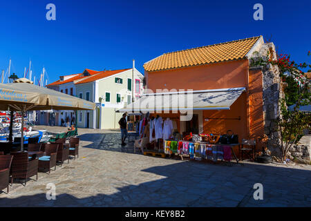 Das Dorf Fiskardo auf der Insel Kefalonia in Griechenland. Stockfoto