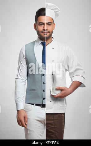 Kombinierte Foto von einem Geschäftsmann und Chef Stockfoto