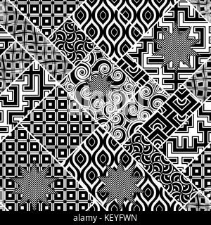 Design nahtlose einfarbige geometrische Muster. Abstrakt Hintergrund. Hochauflösende nahtlose Textur Stockfoto