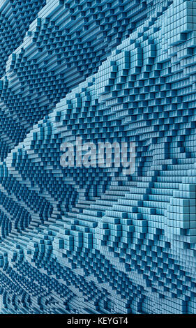 Voxelwand - 3D-Rendering Stockfoto