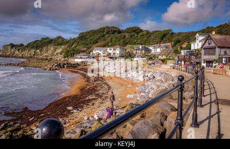 Steephill Bucht auf der Isle of Wight in der Nähe von Ventnor. Die Bucht kann nur zu Fuß von Besuchern erreicht werden. Stockfoto