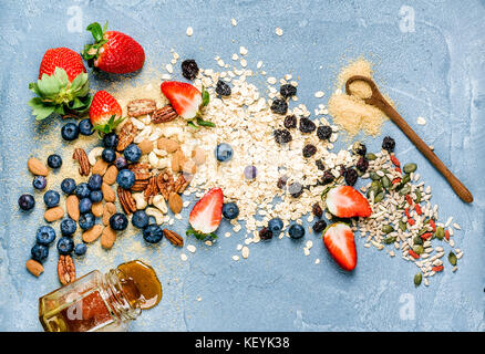 Zutaten zum Kochen gesundes Frühstück Stockfoto